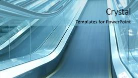  Presentation with rail - Cool new presentation theme with rail gate - grey moving escalator backdrop and a light blue colored foreground