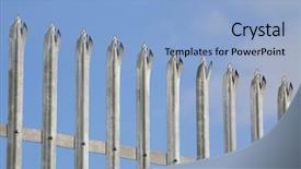  Presentation with rail - Presentation consisting of rail gate - palisade fencing background and a light blue colored foreground