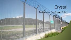  Presentation with rail - Presentation theme enhanced with rail gate - palisade on green yellow meadow background and a  colored foreground
