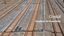  Presentation with city line map - Audience pleasing PPT layouts consisting of rail lines throuh a city backdrop and a gray colored foreground