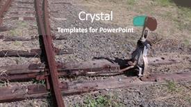  Presentation with rail - Amazing slide set having ghost train - rail road abandoned rail road backdrop and a gray colored foreground