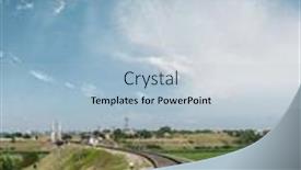  Presentation with rail bridge - Audience pleasing presentation theme consisting of rail-road-to-horizon backdrop and a light blue colored foreground