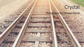  Presentation with tracks - Beautiful presentation design featuring future tourism - rail road tracks backdrop and a lemonade colored foreground