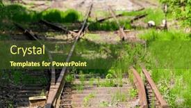  Presentation with rail - Presentation design consisting of rail-swith-on-old-rails background and a tawny brown colored foreground