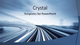  Presentation with tokyo - Beautiful presentation featuring rail track and cityscape backdrop and a light blue colored foreground