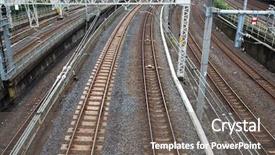  Presentation with rail track - PPT theme consisting of rail track background and a gray colored foreground