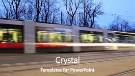  Presentation with tram - Audience pleasing slides consisting of rail transport - fast moving tram backdrop and a coral colored foreground