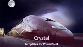  Presentation with speed - PPT theme featuring rail transport - high-speed train with motion blur background and a wine colored foreground