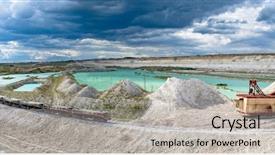  Presentation with rail - PPT theme featuring rail transport - open-cast mine background and a light gray colored foreground