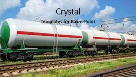  Presentation with railroad - Colorful PPT theme enhanced with rail transport - railroad transportation tank cars backdrop and a light blue colored foreground