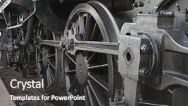  Presentation with steam - Slide deck enhanced with rail transport - steam locomotive detail with cranks background and a dark gray colored foreground