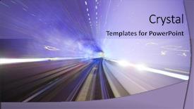  Presentation with train transport - Amazing slides having rail transport - subway train speeding backdrop and a light blue colored foreground