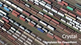 Presentation with train transport - PPT layouts consisting of rail transport - train freightliners background and a gray colored foreground