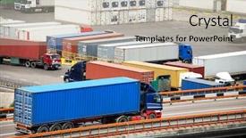  Presentation with rail transportation - Amazing presentation theme having rail transport - transportation of cargoes in containers backdrop and a soft green colored foreground