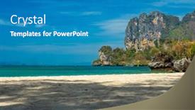  Presentation with krabi - Colorful presentation enhanced with railay-beach-rai-leh-between backdrop and a teal colored foreground