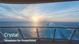  Presentation with sailing ship - Theme featuring railing - sea view from cruise ship background and a ocean colored foreground