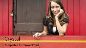  Presentation with race car a red racing - Audience pleasing presentation theme consisting of railing in red train caboose backdrop and a red colored foreground