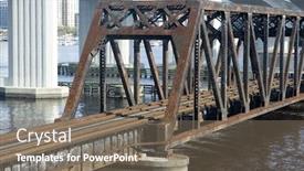 Presentation with railroad - PPT theme with railroad-bridge background and a gray colored foreground