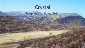  Presentation with scottish highlands - Audience pleasing presentation design consisting of railroad free - scottish highlands in spring near backdrop and a light blue colored foreground