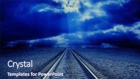  Presentation with railroad - Presentation theme enhanced with 3d people pen - 3d character with a large background and a white colored foreground