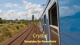  Presentation with railroad - Theme enhanced with railroad-journey-in-the-summer background and a tawny brown colored foreground