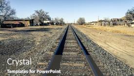  Presentation with railroad - Slides enhanced with railroad-line-through background and a gray colored foreground