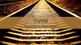  Presentation with railroad - Colorful slide set enhanced with railroad perspective crazy burning high contrast colors backdrop and a gold colored foreground