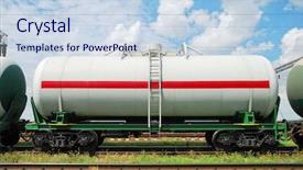  Presentation with railroad - Audience pleasing PPT layouts consisting of railroad tank cars with oil backdrop and a sky blue colored foreground