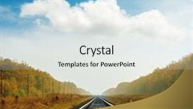  Presentation with horizon - Theme consisting of railroad to horizon in autumn background and a white colored foreground