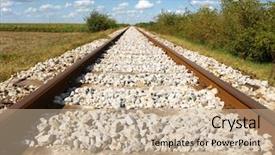  Presentation with railroad - Slide set consisting of railroad track background and a coral colored foreground