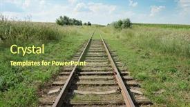  Presentation with track field - Theme featuring railroad tracks - disused railway track background and a tawny brown colored foreground