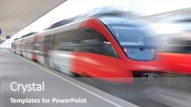  Presentation with railroad - Presentation theme with railroad tracks - modern speed train background and a gray colored foreground