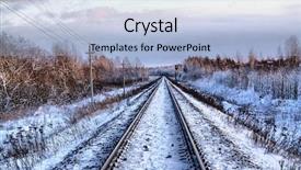  Presentation with railway tracks - Audience pleasing slides consisting of railroad tracks - railway in winter hdr backdrop and a light blue colored foreground