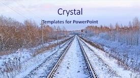  Presentation with railway survey - Colorful theme enhanced with railroad tracks - railway in winter backdrop and a sky blue colored foreground