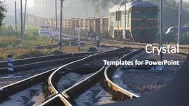  Presentation with railway tracks - Cool new presentation with circus - young man in casual throwing backdrop and a gray colored foreground