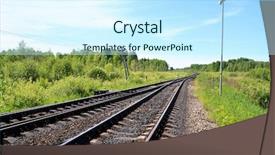  Presentation with railway tracks - Amazing presentation design having railroad tracks - railway backdrop and a cool aqua colored foreground