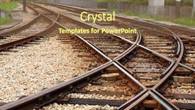  Presentation with railway tracks - Amazing presentation theme having railroad tracks - railway backdrop and a tawny brown colored foreground