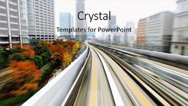  Presentation with speed - Cool new theme with railroad tracks - speed train moving backdrop and a white colored foreground