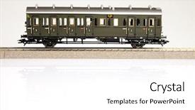  Presentation with tracks - Beautiful slides featuring railroad tracks - wagon backdrop and a white colored foreground