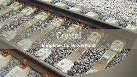  Presentation with tracks - Amazing theme having railroad tracks close-up horizontal image diagonal form backdrop and a gray colored foreground
