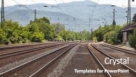  Presentation with tracks - Audience pleasing slide deck consisting of railroad tracks in the fog backdrop and a tawny brown colored foreground