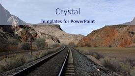  Presentation with tracks - Cool new presentation with railroad tracks backdrop and a light blue colored foreground