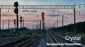  Presentation with transportation traffic - Presentation consisting of railroad traffic lights and infrastructure background and a tawny brown colored foreground