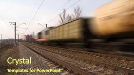  Presentation with train railway - Slide deck featuring railroad train - railway background and a  colored foreground