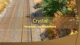  Presentation with railroad - PPT layouts having railroad view from the bridge background and a tawny brown colored foreground