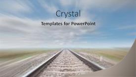  Presentation with railroad - Presentation theme with railroad-with-motion-blur-effect background and a light blue colored foreground