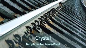  Presentation with railroad - Amazing slide set having railroad backdrop and a ocean colored foreground