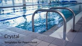  Presentation with underground metro rails - Cool new presentation design with rails at the leisure center backdrop and a seafoam green colored foreground