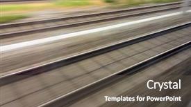 Presentation with electric train goes by rail - PPT theme consisting of rails of railway train background and a  colored foreground