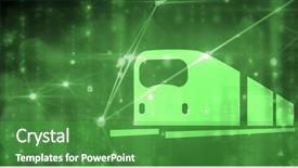  Presentation with white blue vapor trail - Cool new PPT layouts with railway 3d - train against glowing blue background backdrop and a  colored foreground